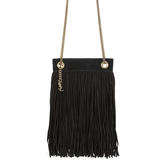 YSL Grace Fringe Leather suede Shoulder Bag - Picture 1 of 9
